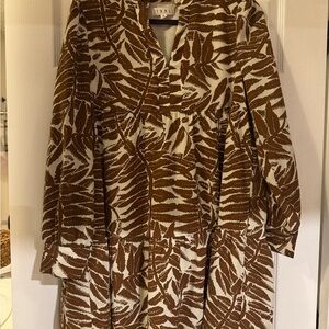 Women’s Brown and White Floral dress long sleeve size medium
